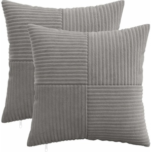 vidaXL Калъфка за възглавница 2 pcs ALMELO Светлосиво 40 x 40 cm (914173)