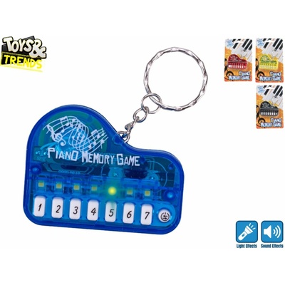 Prívesok na kľúče Toys&Trends piano 6cm na baterie se světlem a zvukem 19 skladeb