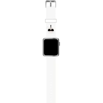 Image 1 of Karl lagerfeld Оригинална силиконова каишка за Apple Watch 3/4/5/6/SE (42/44mm) от Karl Lagerfeld Silicone Karl Head - бяла (KLAWLSLKW)