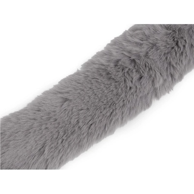 Dekorační kožešina šíře 5 cm, délka 100 cm - šedá