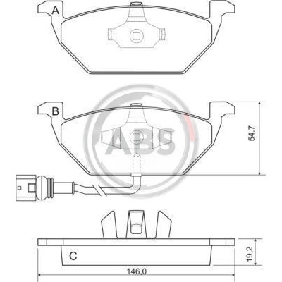 A.B.S. Sada brzdových platničiek kotúčovej brzdy 37155