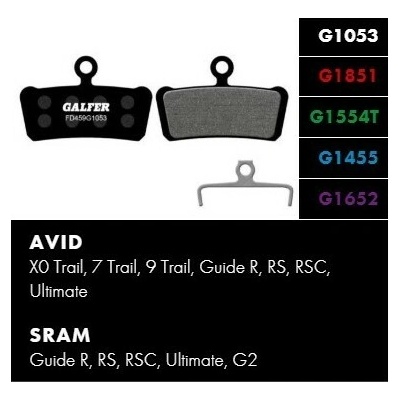 Platničky Galfer FD459 - Avid, Sram ZMES PLATNIČIEK: ADVANCED (červená)