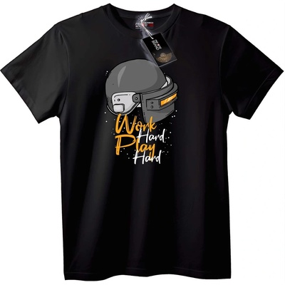 NOONEBRAND Тениска Работи Здраво, Купонясвай Здраво с Футбол - 2XL, Black