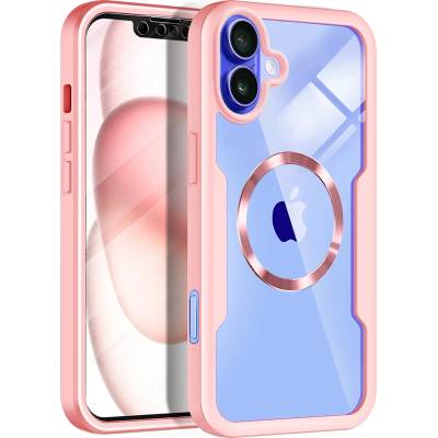Techsuit Калъф за iPhone 16 + калъф - ColorVerse 360 MagSafe MagSafe Series - розов