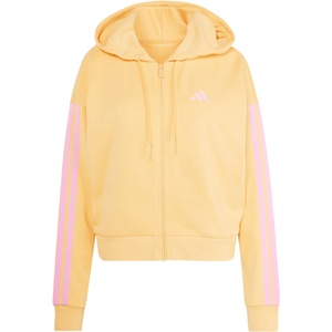 Adidas Дамско яке за тренировка Adidas Women's 3-Stripes French Terry Full Zip Hoodie Training jacket - Semi Ice Tangerine / St Tropic Bloom - размер XXL (103-2964-0216)