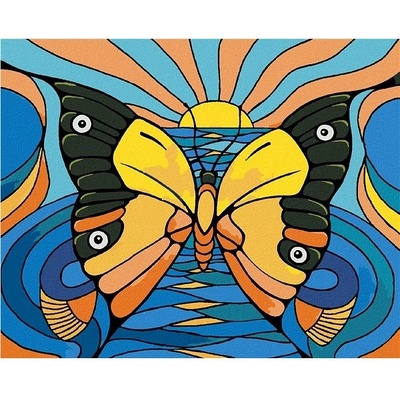 zuty Malování Podle Čísel Motýlí Iluze S Rybou A Tukanem 40 x 50 Cm Plátno Rám