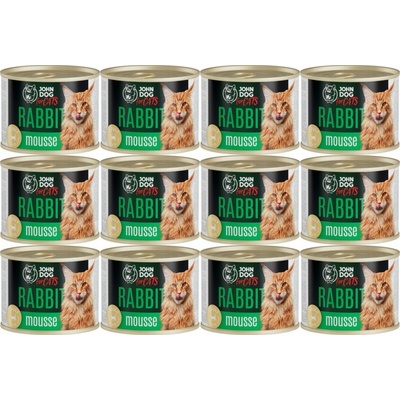 John Dog for Cats králičia pena 12 x 200 g