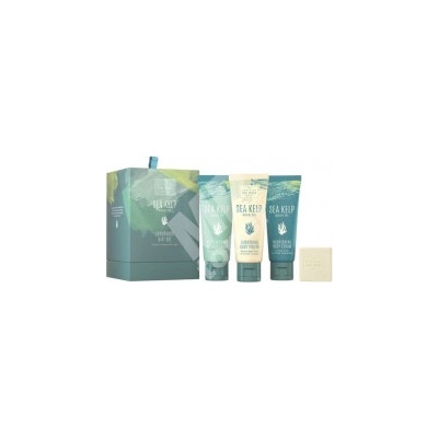 Scottish Fine Soaps Morská riasa prírodný telový peeling 75 ml + telový krém 75 ml + spchový gél 75 ml + mydlo 40 g darčeková sada