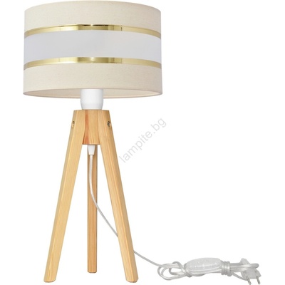Helam Настолна лампа HELEN 1xE27/15W/230V кремав/златист/бор (HE1509)