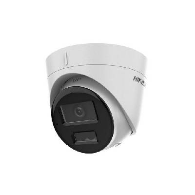 Камера за видеонаблюдение Hikvision 2 MP Smart Hybrid Light Fixed Turret, 2.8 mm, F1.6, IR/бяла светлина до 30 м, H. 265+, IP67, микрофон, слот за карт (DS-2CD1323G2-LIUF)