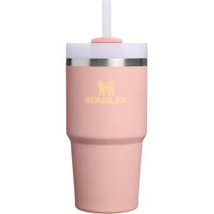 STANLEY Прасковен термос със сламка от неръждаема стомана 600 ml Quencher H2. O FlowState Tumble Peach Rose - Stanley (100000146125)