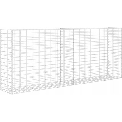 Greatstore Gabionový koš pozinkovaná ocel 85 x 30 x 200 cm stříbrný