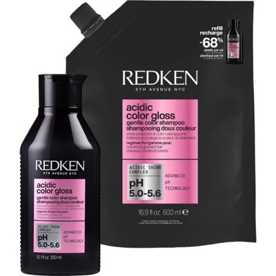 Redken Acidic Color Gloss Gentle Color Shampoo 300 ml + Refill 500 ml