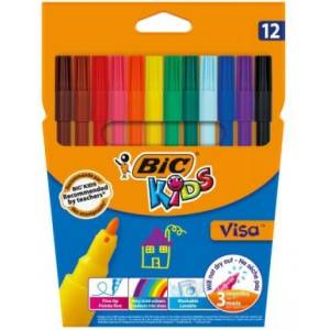  Флумастери BIC Kids Visa 12 цвята