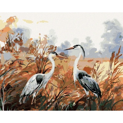 zuty Malování Podle Čísel Podzimní Krajina S Jeřáby 80 x 100 Cm Plátno