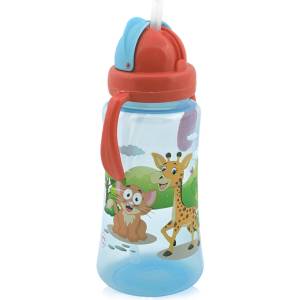 Lorelli Спортна бутилка с дръжка и сламка Lorelli - 330 ml, Синя (10200920001)