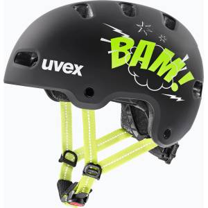 uvex Детска каска UVEX Kid 4 Style bam black/lime matt