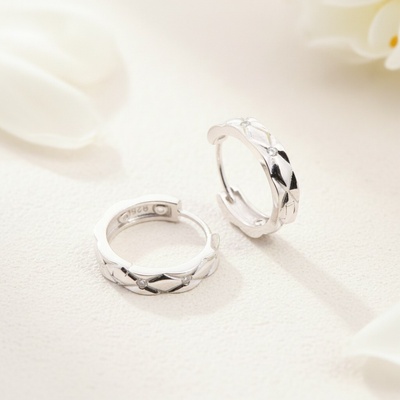 Presinsky Elegantné strieborné kruhy zdobené zirkónmi EZB124386