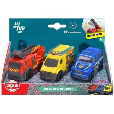 Dickie Toys Dickie: Микро спасителна сила - аварийни превозни средства, 1: 36, 3 части (203712029)