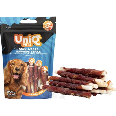 UNIQ Pets Hovězí tyčinky obalené kachním masem 250 g