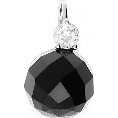 MPM Dámský ocelový nerezový přívěsek Brova se zirkony stříbrnočerné SPD.5732