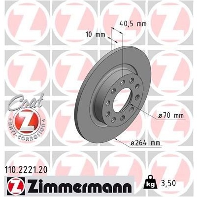 Brzdový kotúč ZIMMERMANN COAT Z 110.2221.20