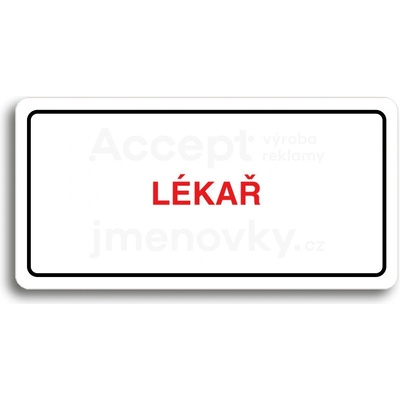 ACCEPT Piktogram LÉKAŘ - bílá tabulka - barevný tisk