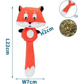 Plyšová hračka pre mačku Nobleza s Cat-Nip - líška 22cm