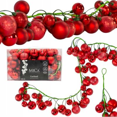 VĚTVIČKA GIRLANDA 180 cm s KOULEMI 80 ks VÁNOČNÍ DEKORACE MICA DECORATIONS