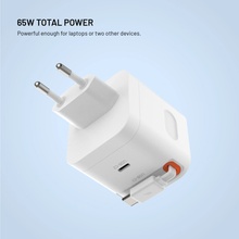 FIXED GaN 65W nabíjačka s navíjacím káblom FIXCG65R-2C-WH
