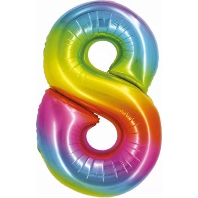 Godan Фолио балон в цветовете на дъгата, 76 см - цифра 8 (ch-stc8)