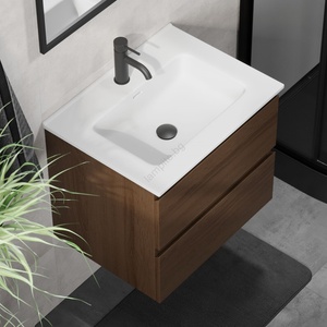 Bath Deluxe Шкаф за баня с мивка kenwood 61 см, орех/бяло (setbt0095b)