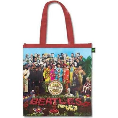 RukaHore Taška The Beatles Eco Shopper: Sgt Pepper Shiny Version Red Back Print Červená