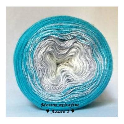 Duhové klubíčko merino Azuro 1, 3nitka 750 m