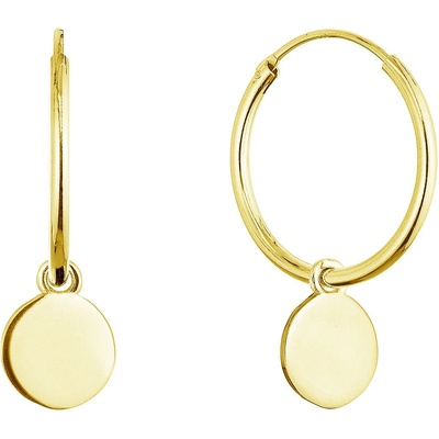 Pavona pozlacené stříbrné náušnice kruhy s lesklou placičkou 61058