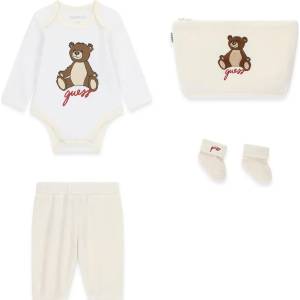 Guess Бебешки кремав комплект от 4 части с мече Guess Bear
