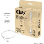 Club 3D Кабел Club 3D - CAC-1572 (USB4 USB-C, 240W PD, 80Gbps, 8K240Hz, 4K540Hz, двупосочен, бял, M/M, 1, 2 м) (CAC-1572)