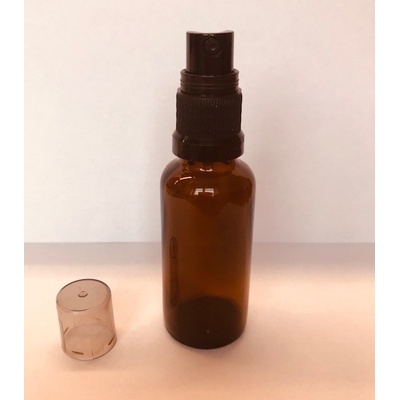 Luna Skleněná lékovka s černým kosmetickým rozprašovačem 25 ml