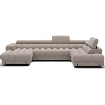 Eltap Бежов разтегателен ъглов диван от букле (десен ъгъл U форма) Feraria - ELTAP (CO-FERA-RT-18ROY)