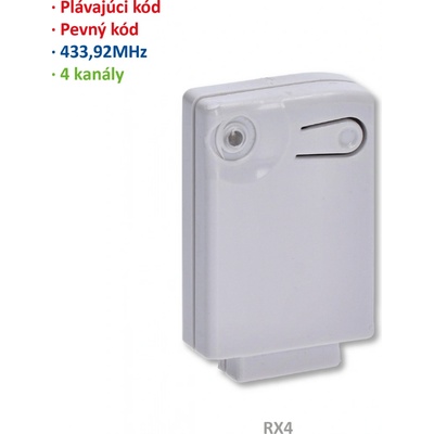 Přijímač interní 4-kanálový, pevný nebo plovoucí kód
