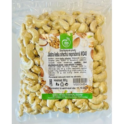 IBK Kešu ořechy nepražená W240 500 g