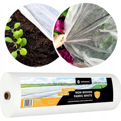 SPRINGOS Netkaná agrotextília 1,1m x 50m, extra pevná, biela AG0001