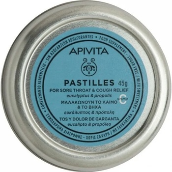 APIVITA Пастили за гърло с евкалипт, прополис и витамин C , Apivita Pastilles For Sore Throat & Cough Relief With Eucalyptus & Propolis , 45g