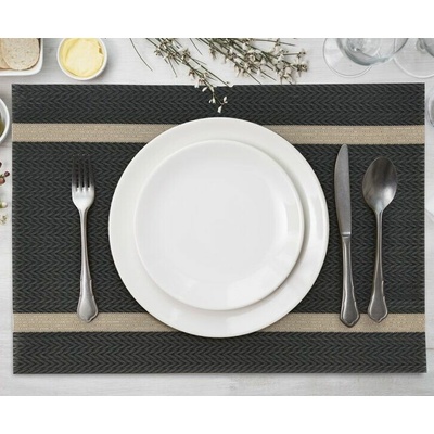 Eurofirany Prestieranie ELLA natur čierno bežové umývateľné čierna 30x45 cm