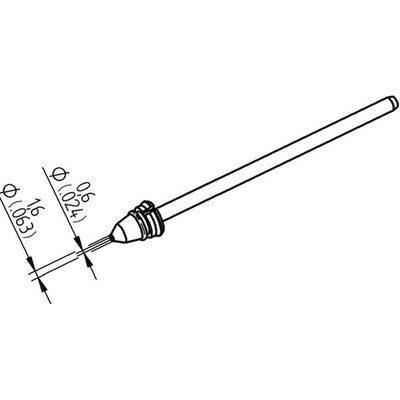 Ersa 0742ED0616H/SB odspájkovací hrot kónický Veľkosť hrotov 1.6 mm Dĺžka hrotov 79.25 mm Obsah 1 ks