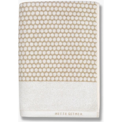 Mette Ditmer Denmark Grid Bílo-béžový bavlněný ručník 50 x 100 cm