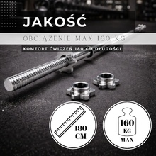 ACTIGET ACT0005 Vzpěračská tyč 180 cm rovná osa 28 mm