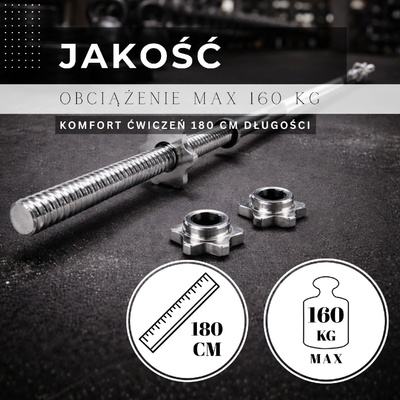 ACTIGET ACT0005 Vzpěračská tyč 180 cm rovná osa 28 mm