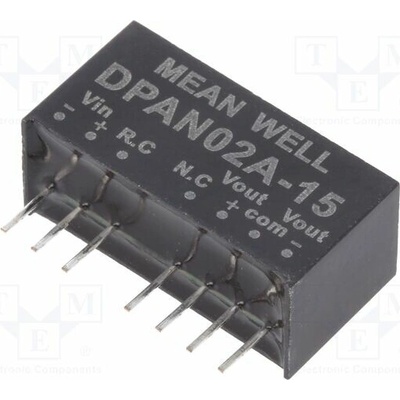 MEAN WELL DPAN02A-15 Měnič: DC/DC; 2W; Uvst: 9÷18VDC; Uvýst: 15VDC; Uvýst2: -15VDC; SIP8