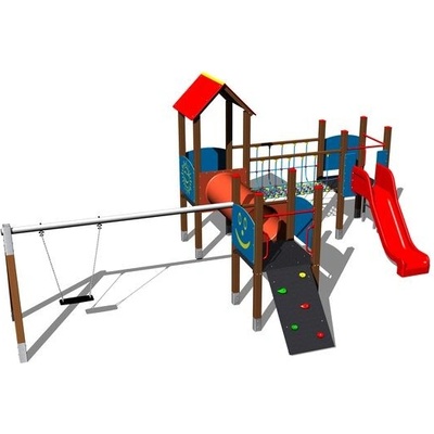 Playground System sestava se skluzavkou a houpačkou 4U306K celokovová